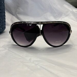 Women's Aviator Sunglasses - Black Frame, Gradient Smoke Lenses